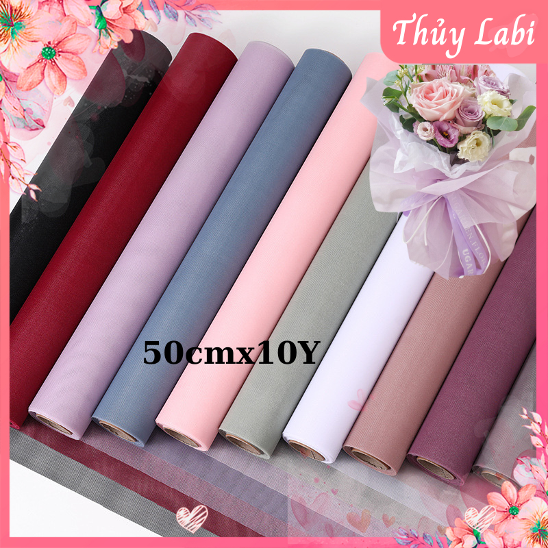 Cuộn lưới voan cao cấp gói hoa, trang trí giỏ quả, làm decor khổ 50x10Y