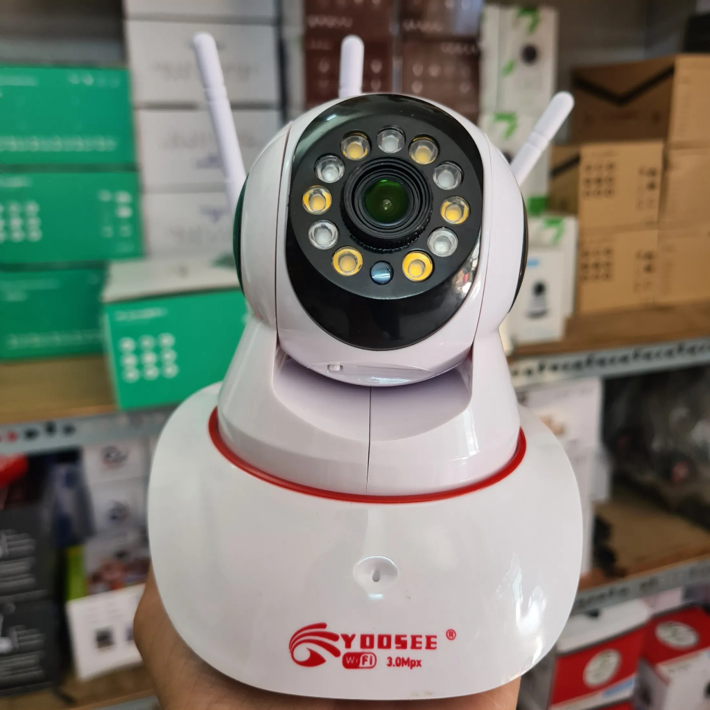 Camera Wifi Yoosee Fullhd 1920 X 1080P 3 Râu 11 Led, Đàm Thoại 2 Chiều Ban Đêm Có Hồng Ngoại Xoay 360 Độ