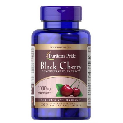 Viên uống hỗ trợ Gout, Tim Mạch Black Cherry 1000mg Puritan’s Pride của Mỹ 100 viên