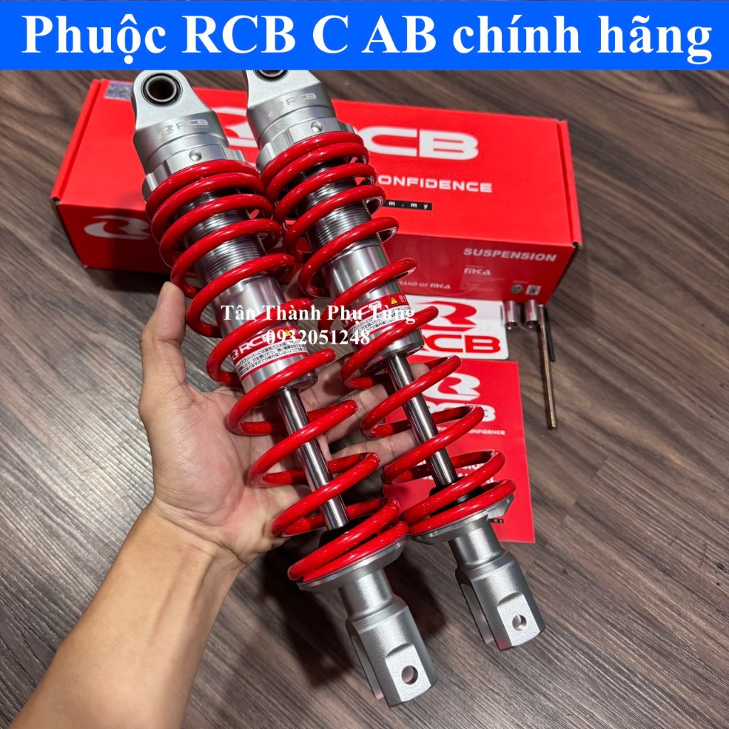 Phuộc RCB C Air Blade AB 110/125/150 chính hãng: Đen ty vàng, đỏ , đen, vàng, BH 1 năm