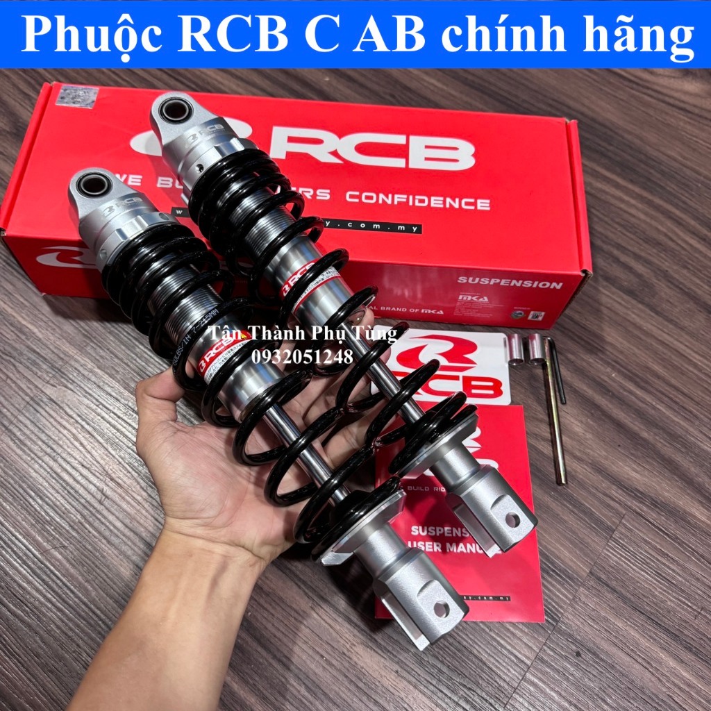 Phuộc RCB C Air Blade AB 110/125/150 chính hãng: Đen ty vàng, đỏ , đen, vàng, BH 1 năm