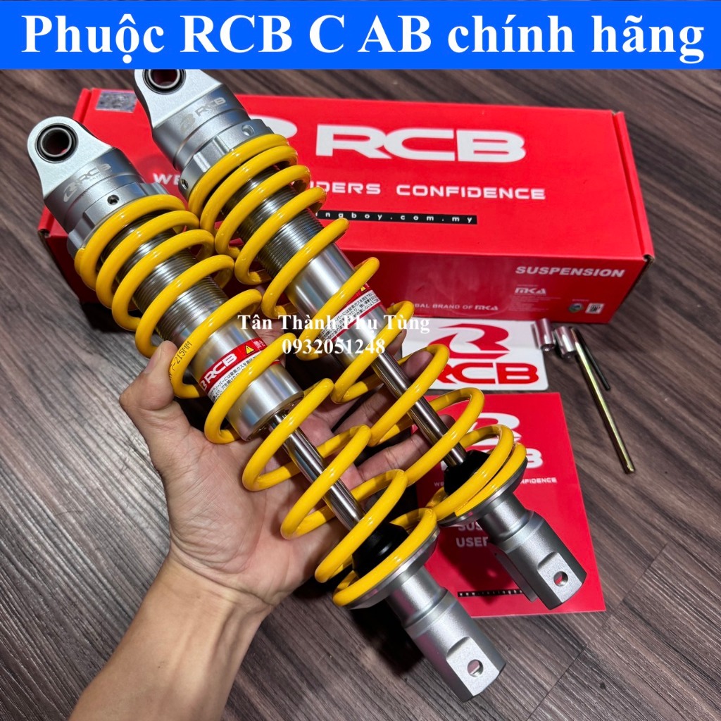 Phuộc RCB C Air Blade AB 110/125/150 chính hãng: Đen ty vàng, đỏ , đen, vàng, BH 1 năm