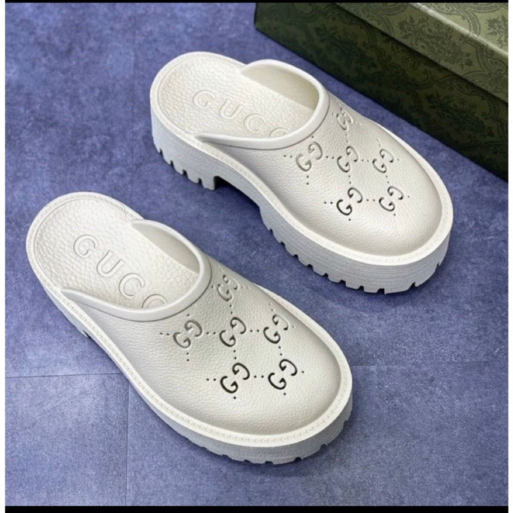 Dép Sục Gucci Nữ, Dép GC Nữ Độn Đế Cao Su Đúc Cao Cấp Đế Cao 5cm Hot Trend 2023 S22