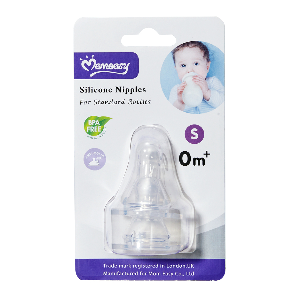 Set 2 Núm Ti Bình Sữa Cổ Hẹp Momeasy Cho Bé