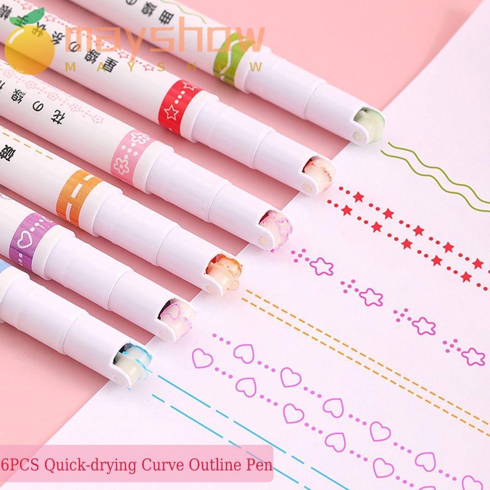 Set 6 Bút Đánh Dấu Bắt Sáng Đầu Lăn Nhiều Màu Sắc M6207
