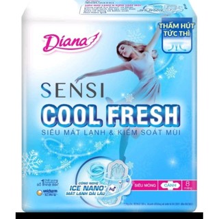Băng vệ sinh diana siêu thấm cool fresh cánh 8 miếng