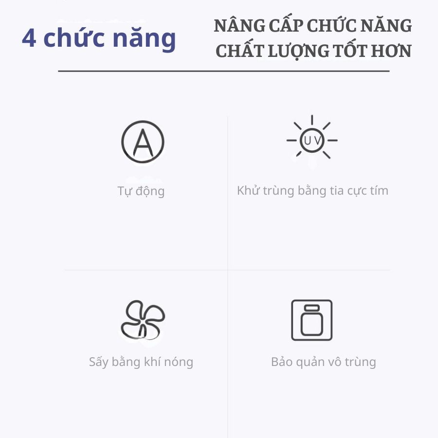 Máy tiệt trùng sấy khô bình sữa bằng tia UV và khí nóng, loại bỏ vi trùng, vi khuẩn và mùi hôi bảo quản đồ dùng cho bé