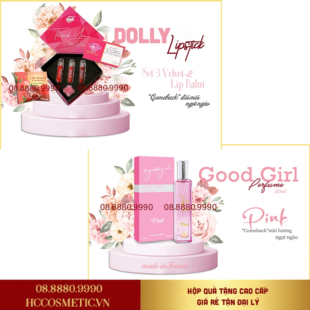 Set quà 20/11 , Set quà tặng 20/11  tặng cô giáo sang trọng son môi nước hoa Pháp HC GIFTS