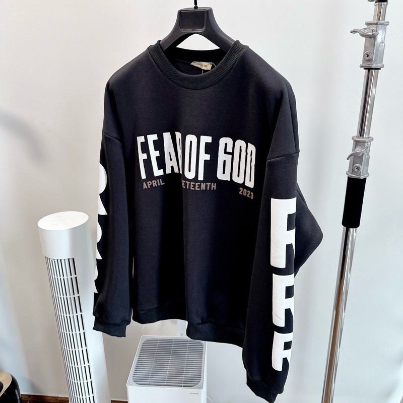 ⚡️ - Áo Sweater FOG Fear Of God x RRR123 April 19 Crewneck , Áo Sweater ESSENTIALS FOG nỉ bông