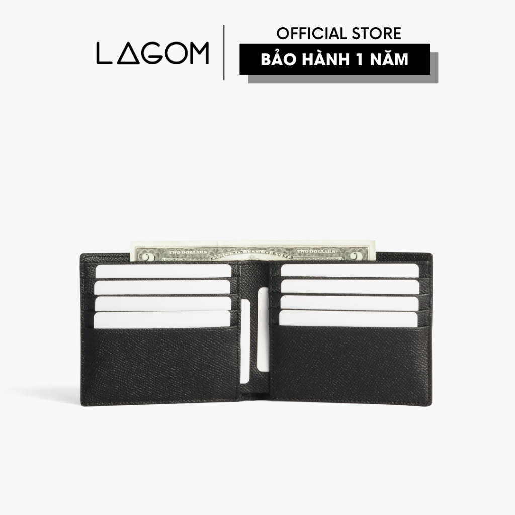 Ví nam Da Thật LAGOM Epsom wallet - phong cách tối giản