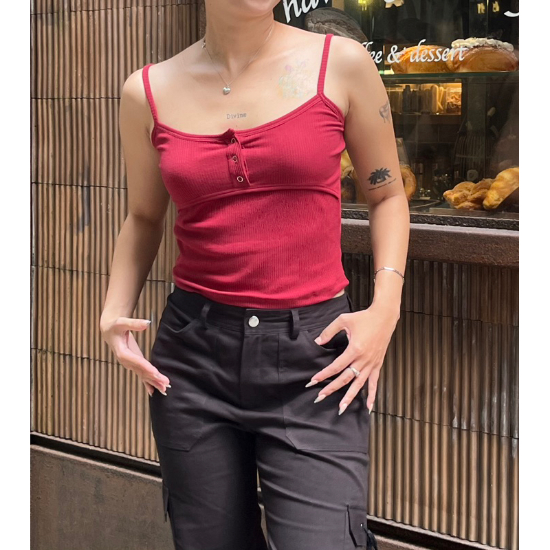 Áo 2 dây cúc bấm - Cami Top