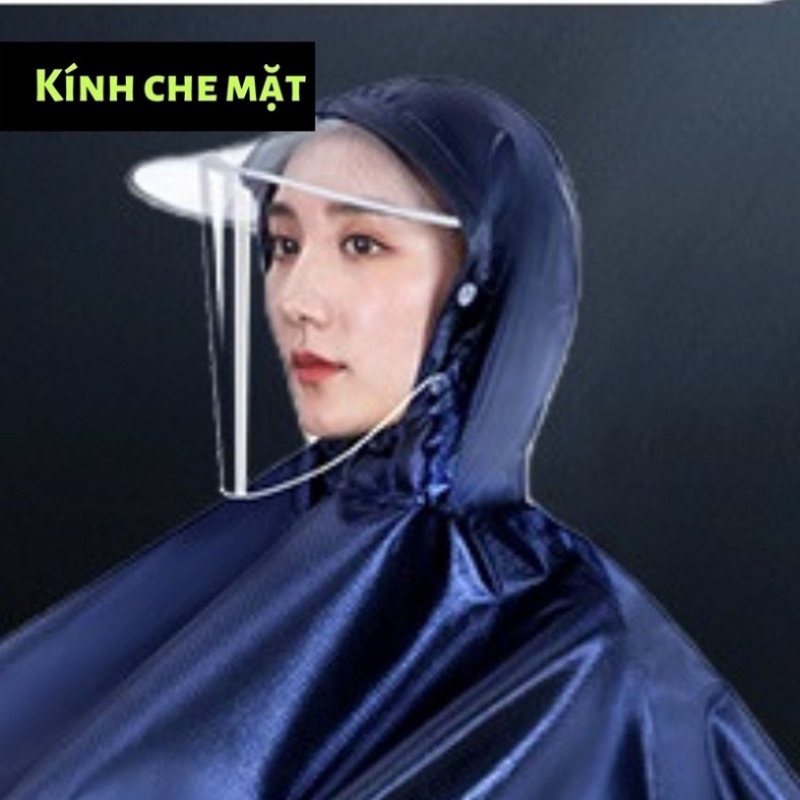 Áo Mưa Phản Quang Chống Thấm Cao Cấp có tấm che mặt,dễ dàng sử dụng