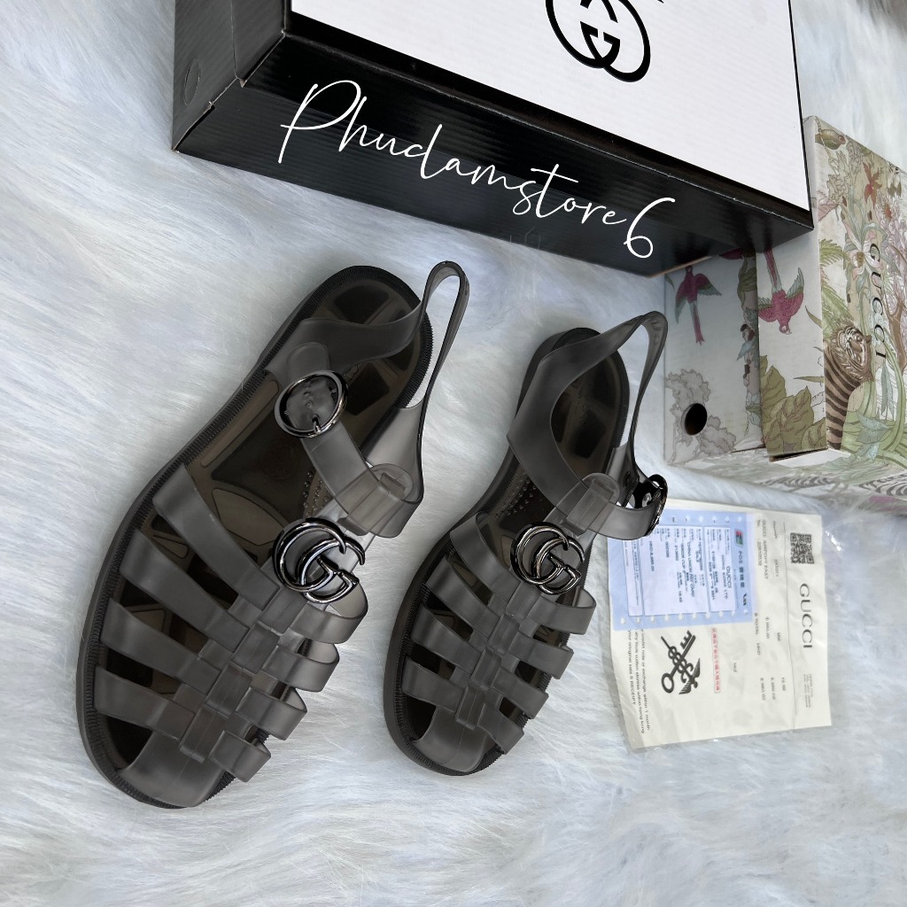 Dép rọ Nam GC Logo Kim Loại màu 1 bên hổ 1 bên gg Cao Cấp , Dép Dọ Nam GC