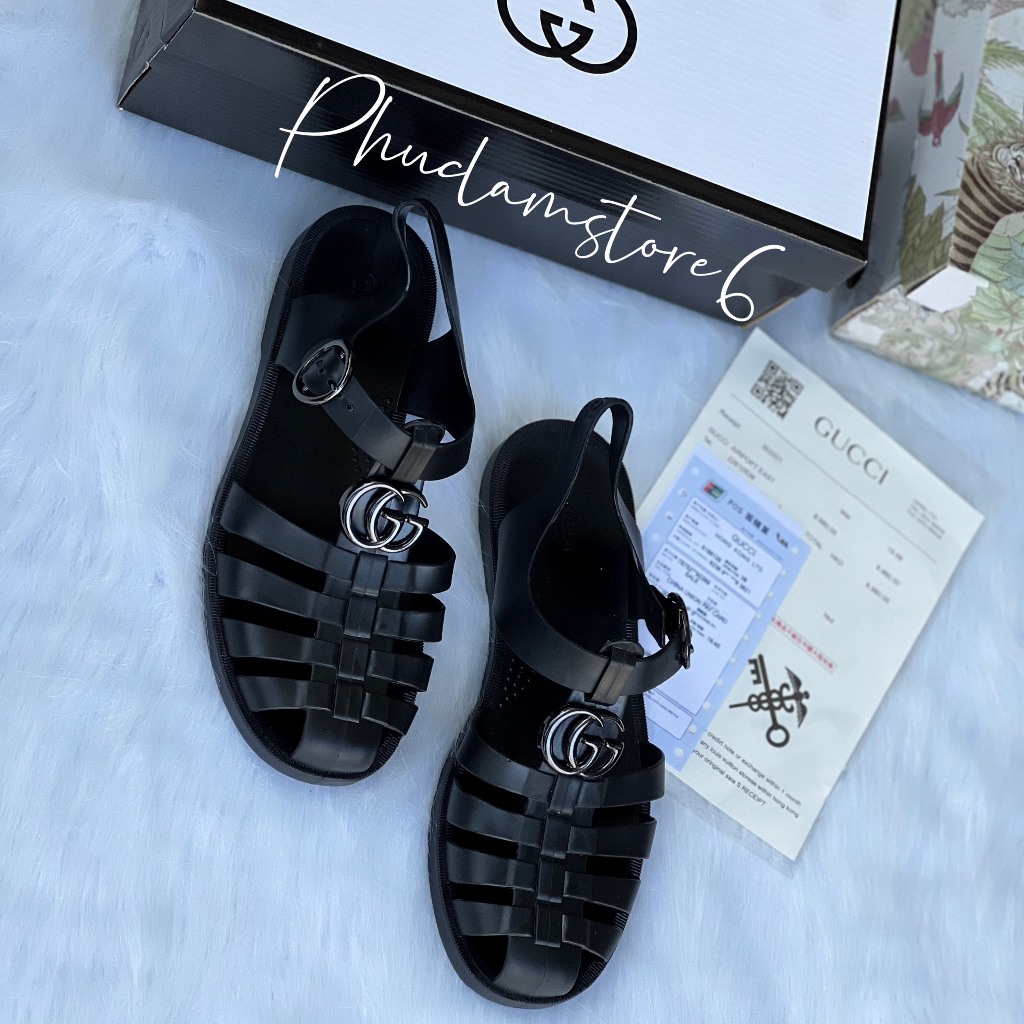 Dép rọ Nam GC Logo Kim Loại màu 1 bên hổ 1 bên gg Cao Cấp , Dép Dọ Nam GC