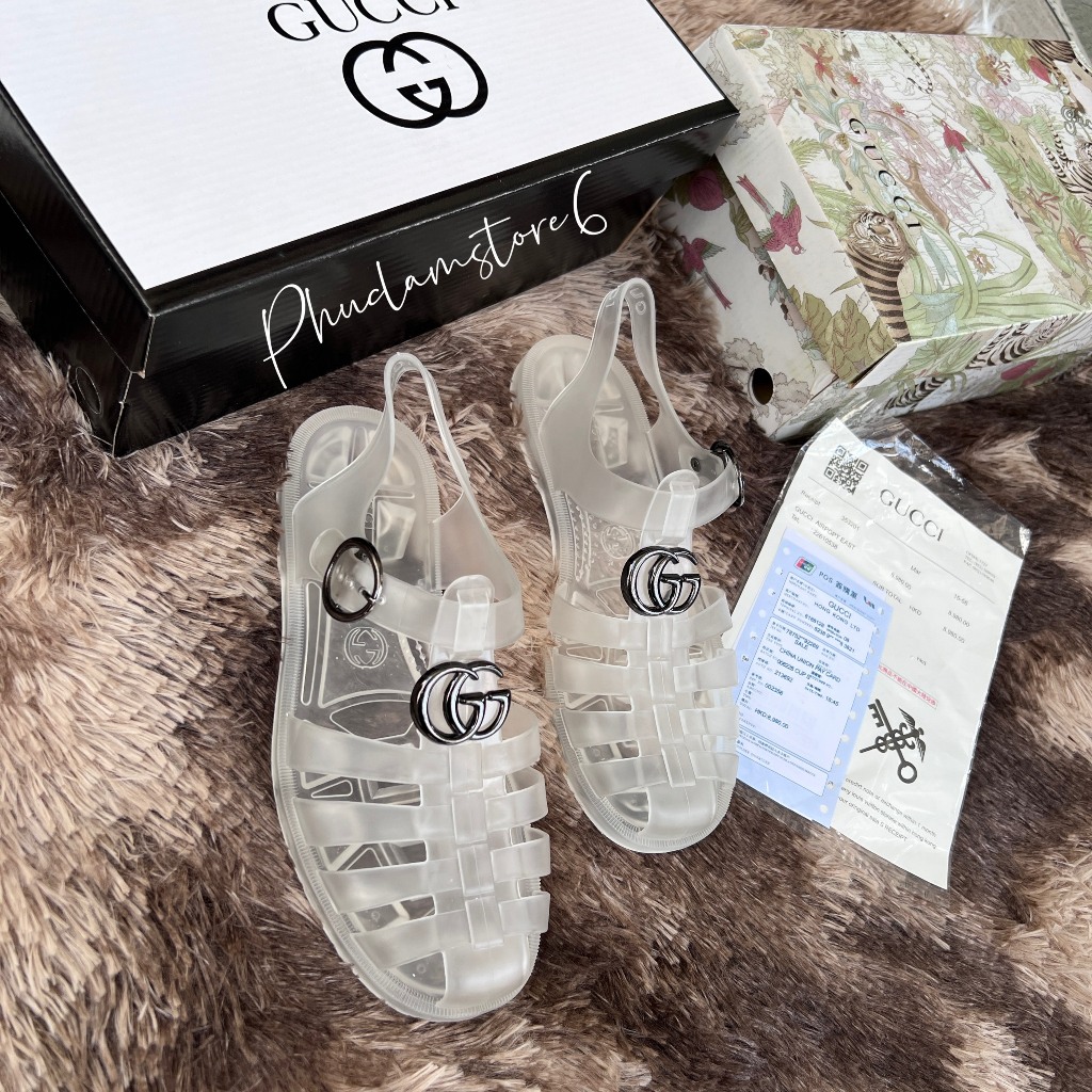 Dép rọ Nam GC Logo Kim Loại màu 1 bên hổ 1 bên gg Cao Cấp , Dép Dọ Nam GC