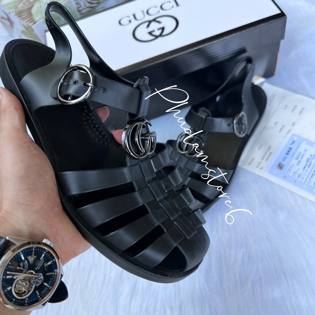 Dép rọ Nam GC Logo Kim Loại màu 1 bên hổ 1 bên gg Cao Cấp , Dép Dọ Nam GC