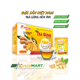 Trà Gừng Hòa Tan 200G - Thương hiệu TIẾN PHÁT - Đặc sản Quy Nhơn - Hộp 20 Gói x 10G/Gói - Kingsmart