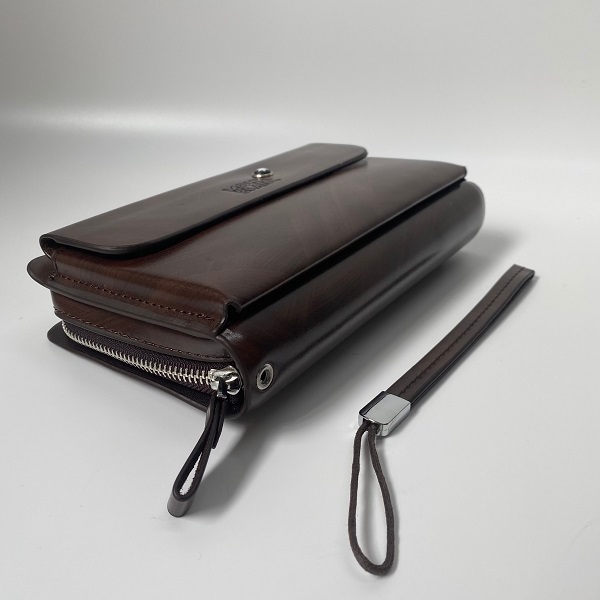 Clutch nam cầm tay, ví nam cao cấp, bóp nam da 2 màu sang trọng, ngăn thẻ rút, kèm dây đeo tay tiện lợi, bh 12 tháng.011
