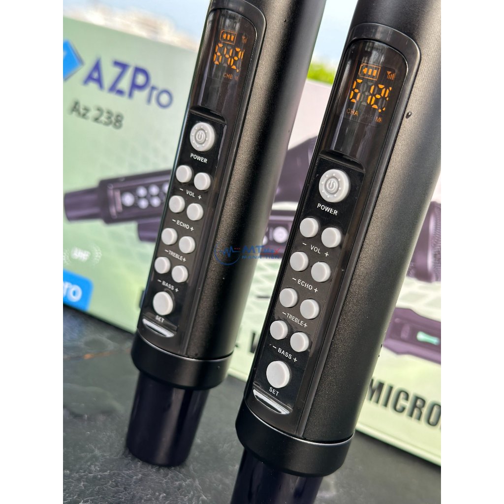 Micro Không Dây Đa Năng AZPro AZ-238 - Micro Karaoke Cao Cấp Tích Hợp Bass Treble Echo Ngay Trên Micro, Âm Thanh Mượt Mà