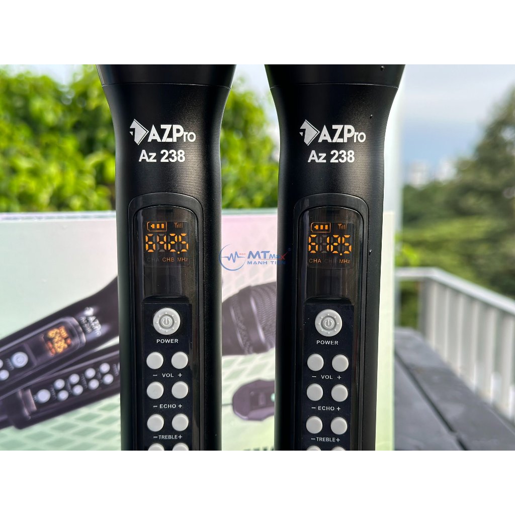 Micro Không Dây Đa Năng AZPro AZ-238 - Micro Karaoke Cao Cấp Tích Hợp Bass Treble Echo Ngay Trên Micro, Âm Thanh Mượt Mà