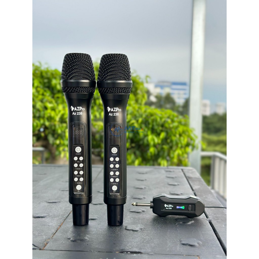 Micro Không Dây Đa Năng AZPro AZ-238 - Micro Karaoke Cao Cấp Tích Hợp Bass Treble Echo Ngay Trên Micro, Âm Thanh Mượt Mà