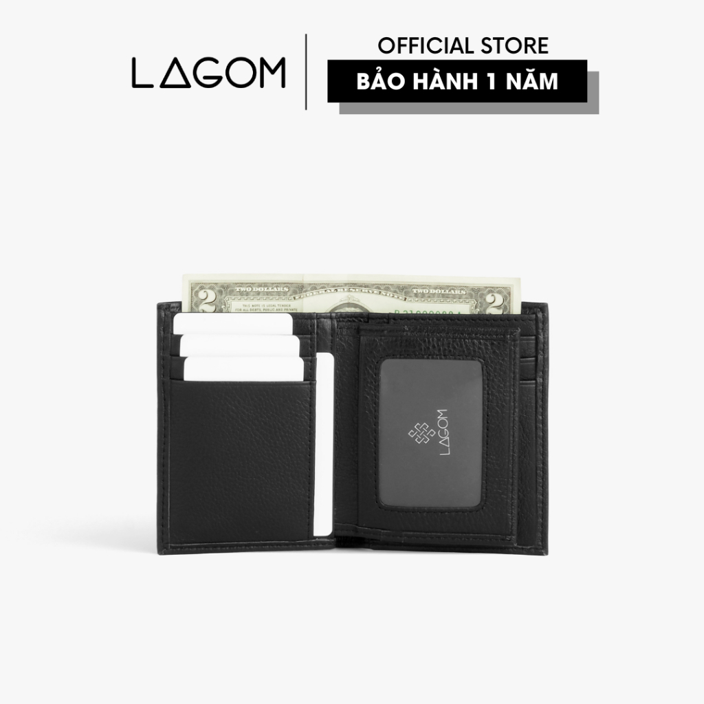 Ví nam Da Thật LAGOM Flip Wallet Dáng đứng - có ngăn để ảnh