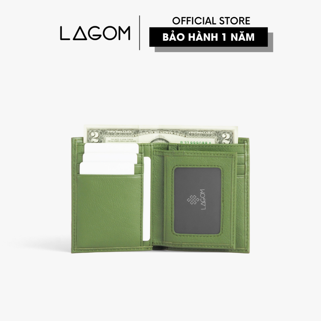 Ví nam Da Thật LAGOM Flip Wallet Dáng đứng - có ngăn để ảnh