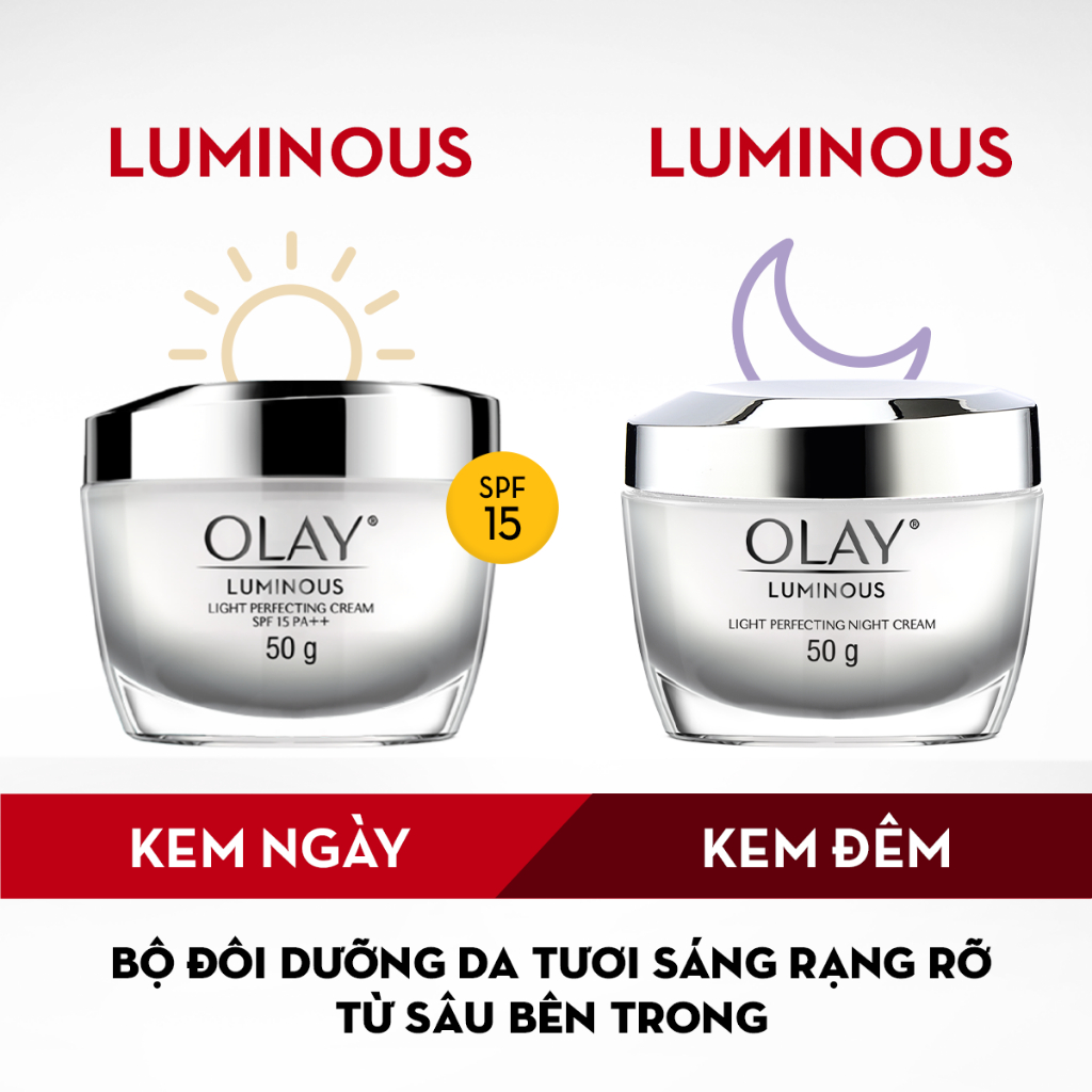 Combo 2 Kem Dưỡng Ngày & Đêm Dưỡng Sáng Da OLAY LUMINOUS 50G X2