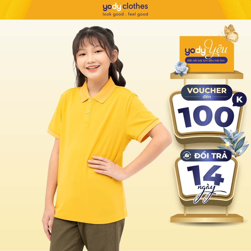 Áo polo trẻ em YODY áo có cổ cho bé, chất liệu cafe tổ ong, thấm hút mồ hôi APK6130