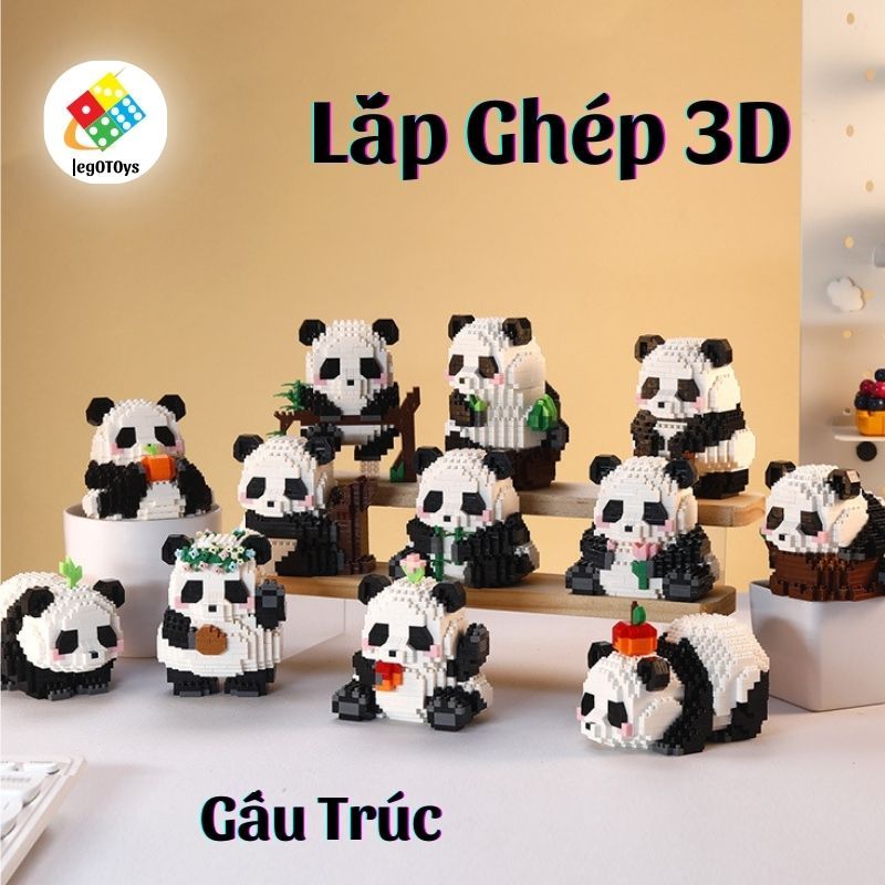 Mô Hình Lắp Ráp Gấu Trúc Đáng Yêu Cho Bé - Bộ Đồ Chơi Xếp Hình Loạt Cuộc Sống Hàng Ngày Của Gấu Trúc Mini Cute - Trọn Bộ