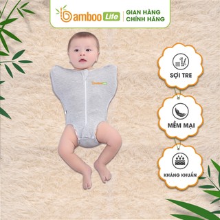 Nhộng chũn cho bé hở chân Bamboo Life chính hãng sợi tre mềm mịn mát co dãn giúp bé ngủ ngon