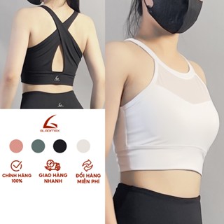 Áo Bra Nữ Cổ Yếm GLADIMAX CS92 Dây Đan Chéo Sau Lưng, Thoáng Mát, có sẵn đệm mút hỗ trợ tập luyện