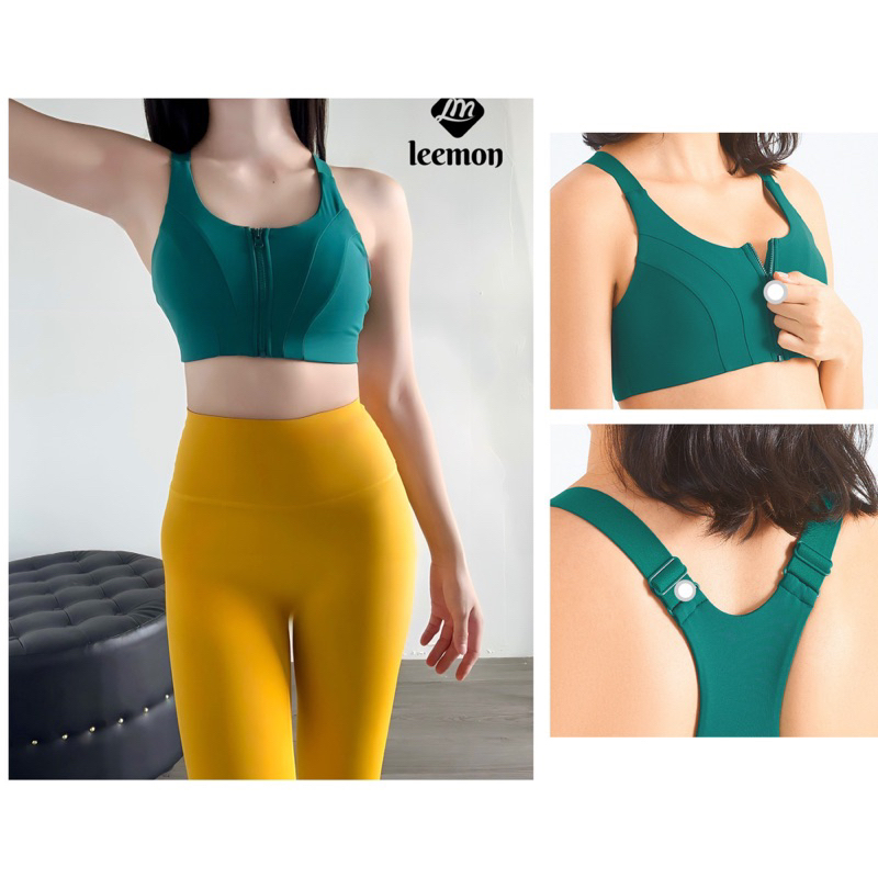 Áo bra khoá Lulu Lycra chính hãng chất mềm co giãn tốt