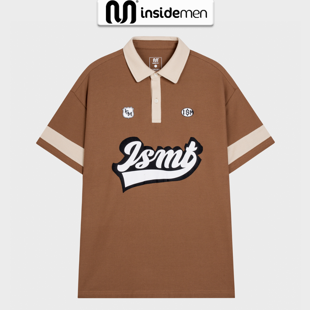 Áo Polo Unisex Local Brand INSIDEMEN Form Rộng Cổ Đẹp Chất Cotton Nam Nữ IPS086S3