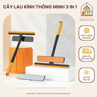 Cây lau kính thông minh, gạt chùi kính đa năng 3in1 nhỏ gọn xoay 360 độ chống trượt nhỏ gọn thông minh tiện lợi 30026