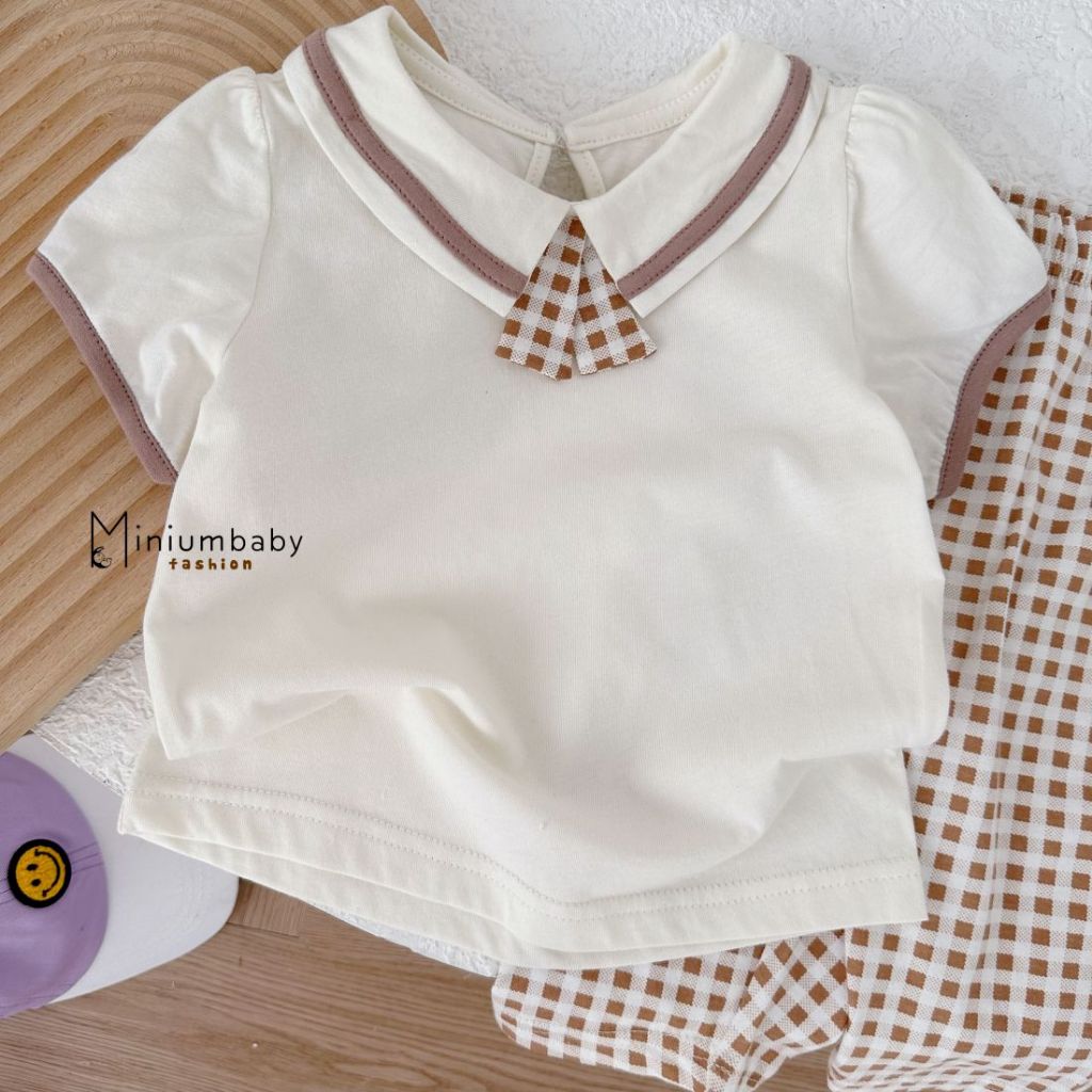 Set bộ polo cộc tay cho bé gái chất liệu cotton mềm mịn, Miniumbabyfashion SB1685, SB1774