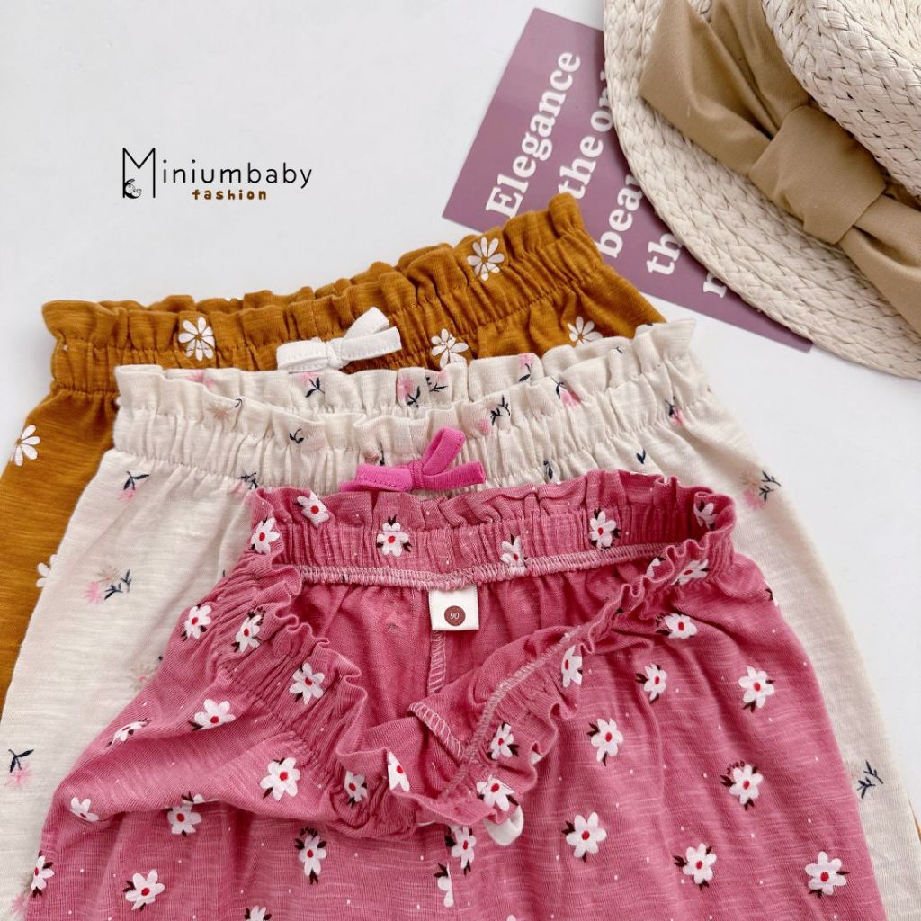 Quần dài thu đông, chất liệu cotton mềm mịn cho bé gái, màu sắc điệu đà, Miniumbabyfashion QD1691