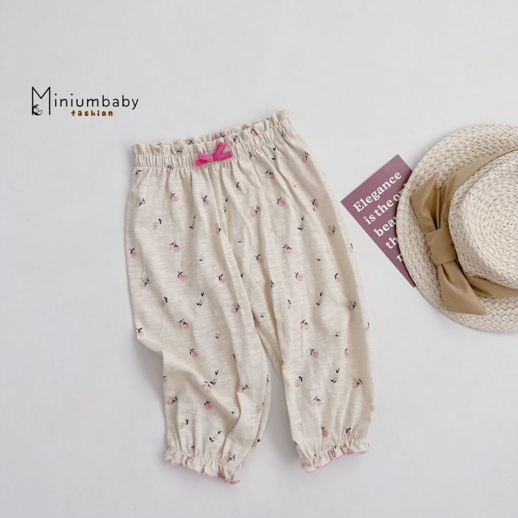 Quần dài thu đông, chất liệu cotton mềm mịn cho bé gái, màu sắc điệu đà, Miniumbabyfashion QD1691