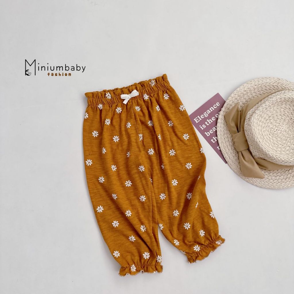 Quần dài thu đông, chất liệu cotton mềm mịn cho bé gái, màu sắc điệu đà, Miniumbabyfashion QD1691