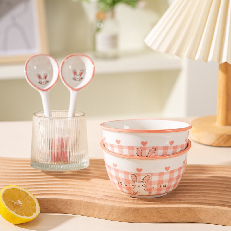 SET 2 BÁT + 2 THÌA HÌNH THỎ