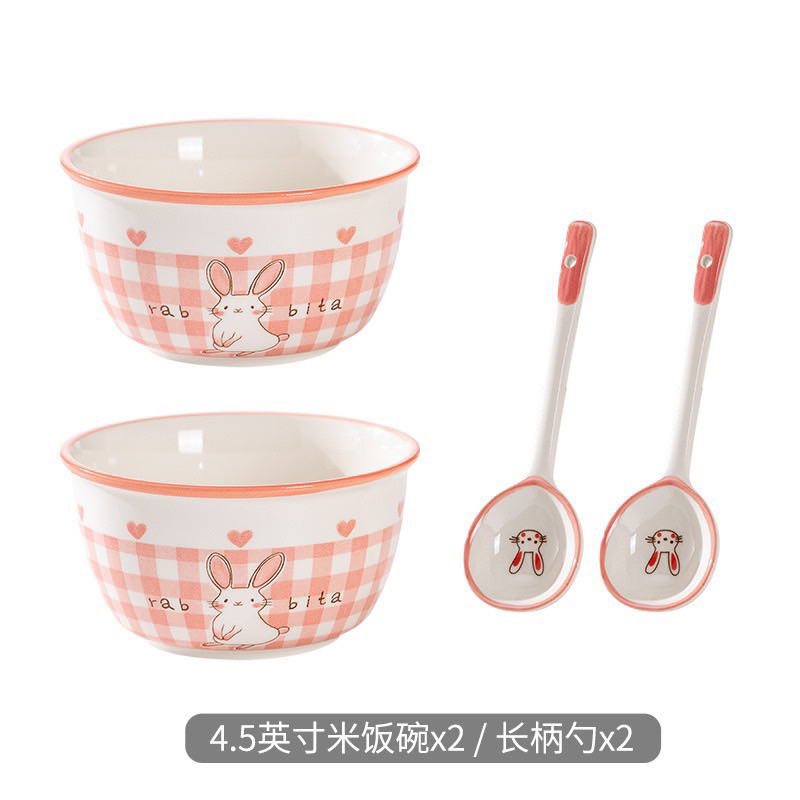 SET 2 BÁT + 2 THÌA HÌNH THỎ