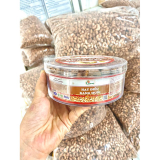 [500G] Hộp tròn - Hạt điều rang muối vỏ lụa 500g