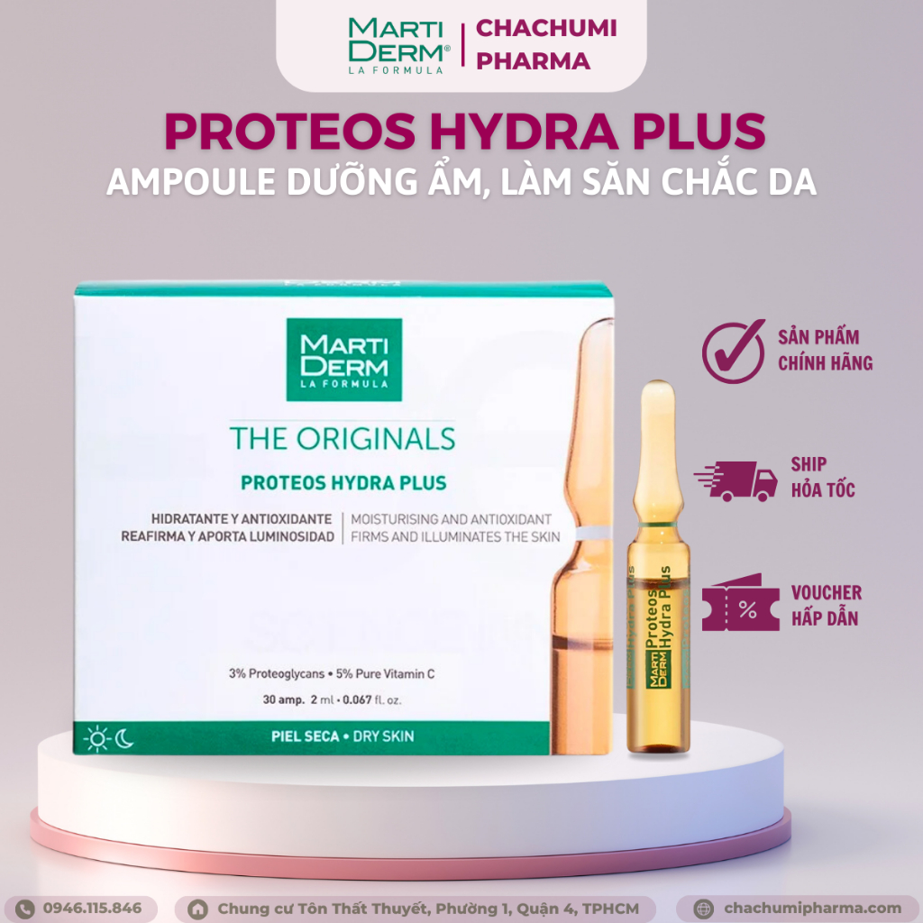 Martiderm proteos hydra plus ampoule dưỡng ẩm, làm săn chắc & ngừa lão hoá da