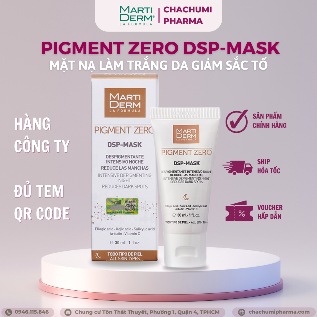 Mặt nạ làm trắng da giảm sắc tố martiderm pigment zero dsp mask 30ml