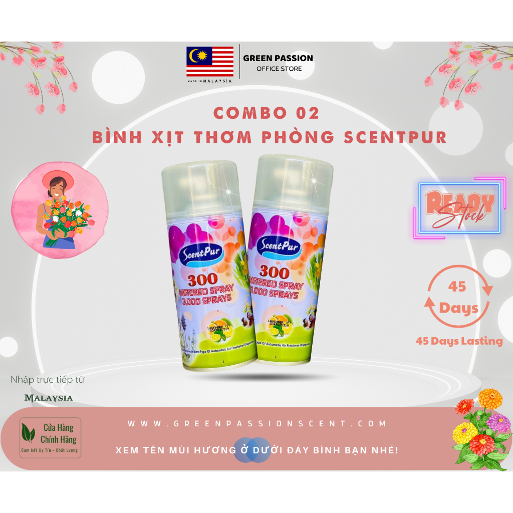 COMBO 2 Bình Xịt Thơm Phòng Scentpur 300ML