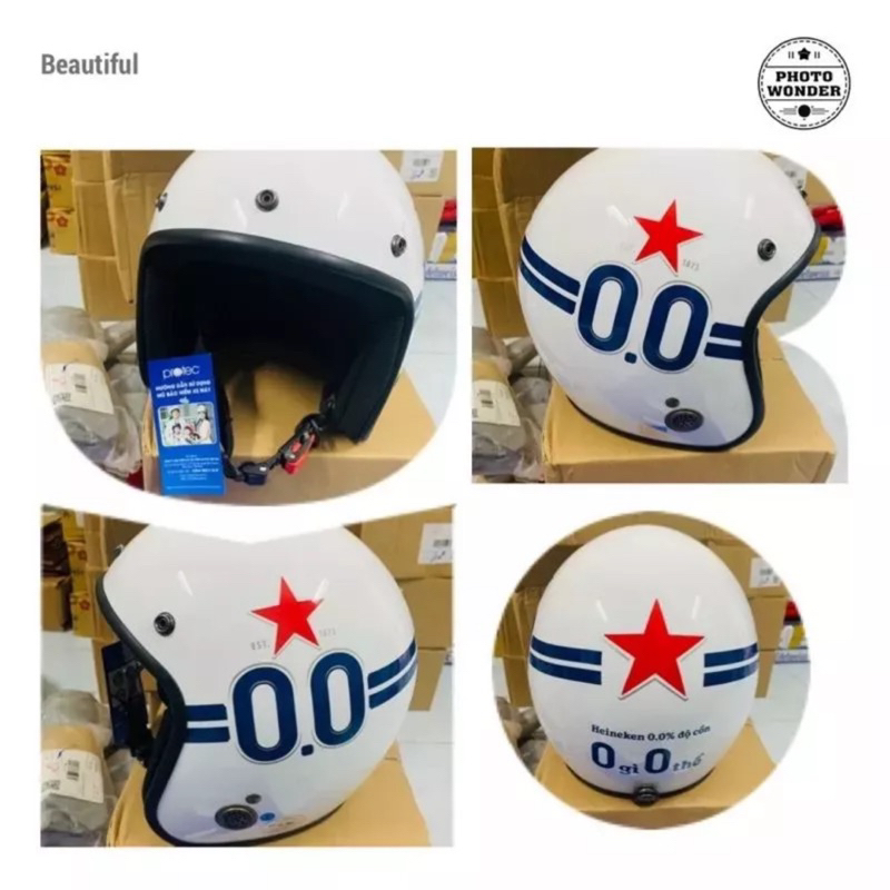 Mũ bảo hiểm 3/4 Star Protec ft Heiniken
