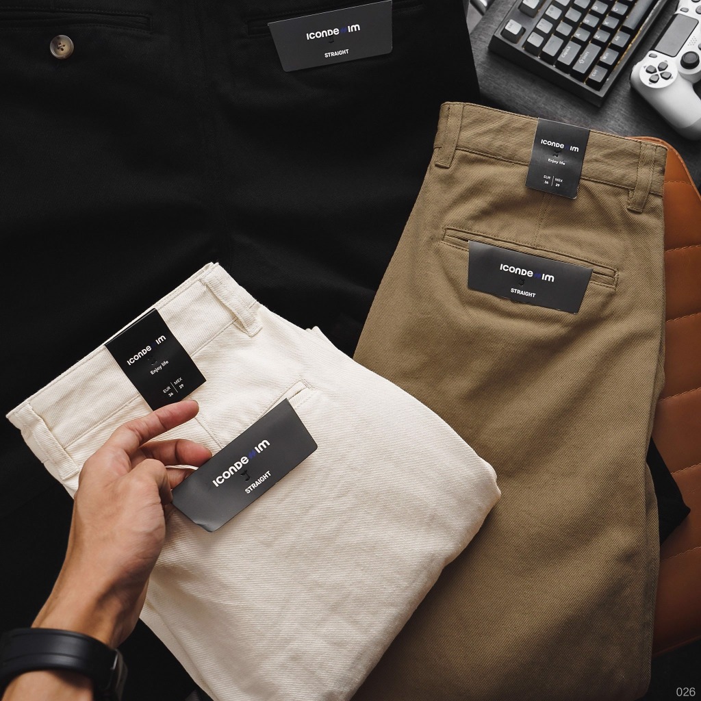 Quần kaki nam ICONDENIM form Straight Fit cá tính năng động - QKID0026