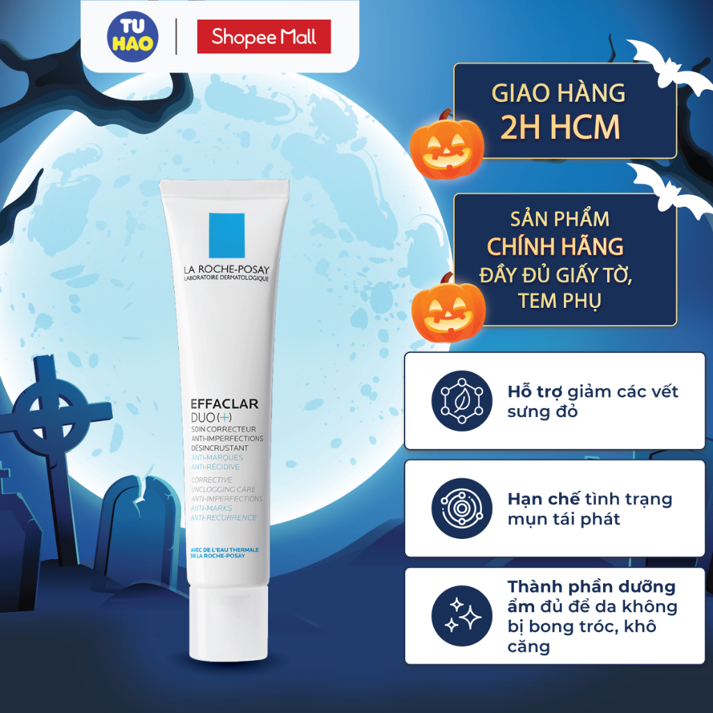 Kem La Roche Posay Effaclar Duo+ Giảm Mụn Ngừa Thâm Thông Thoáng Lỗ Chân Lông 40ml
