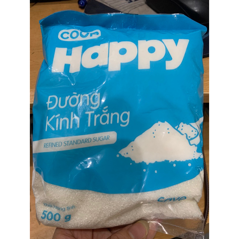 Đường trắng cao cấp Happy gói 500g date 1/2025