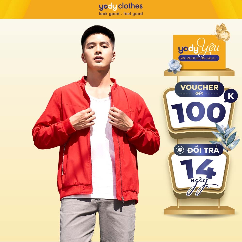 Áo khoác nam YODY bomber vải gió thiết kế trẻ trung dễ phối đồ AKM5047